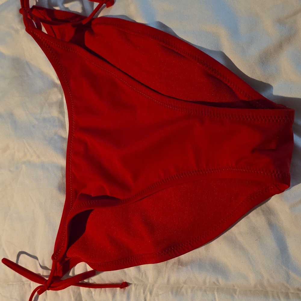 Wild Fable Red Bikini Bottom with Star Tie Sides Medium 8-10 (W392)